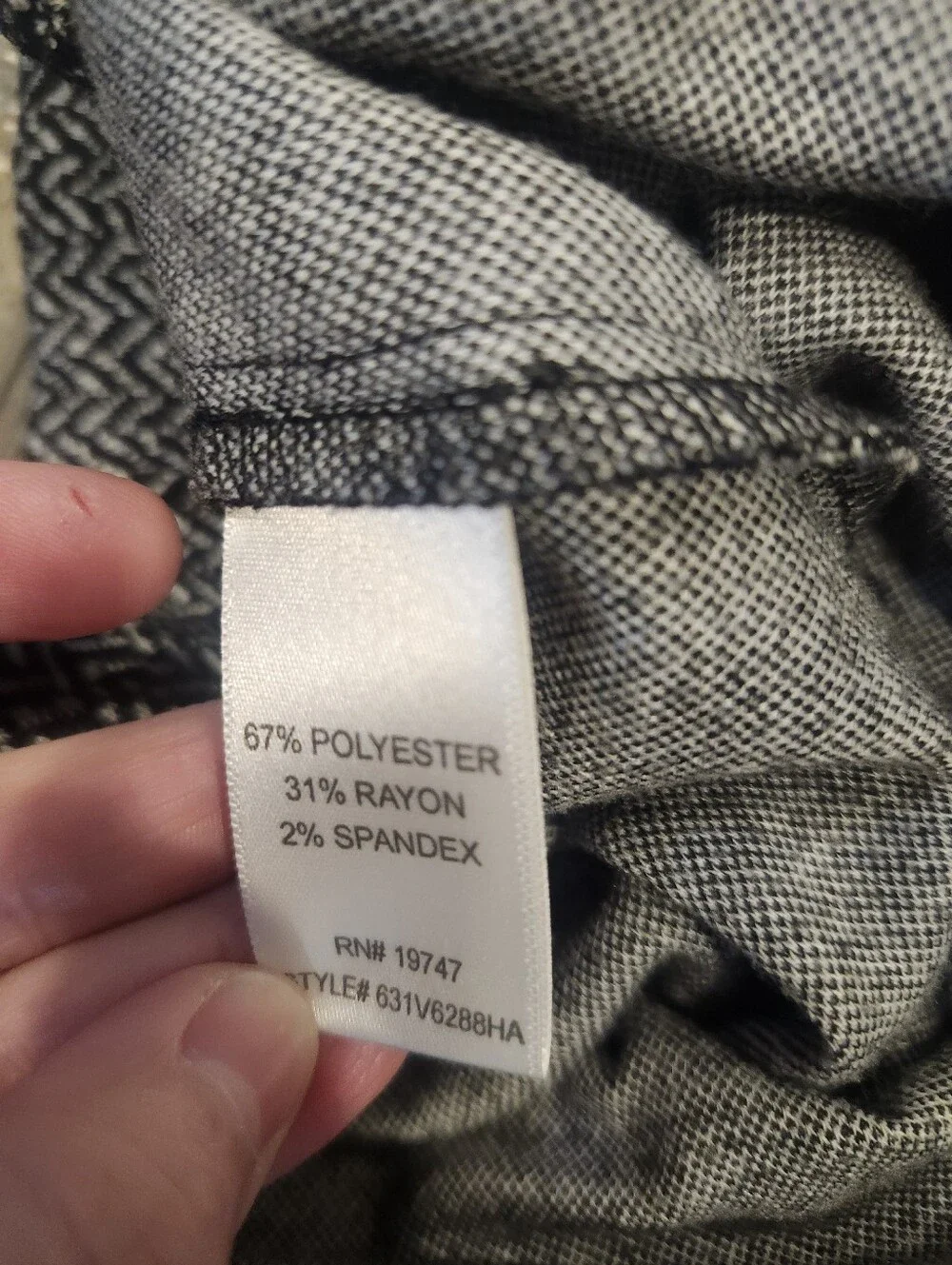 Counterparts Black & White Herringbone Pencil Skirt Women’s Large Stretch Busine